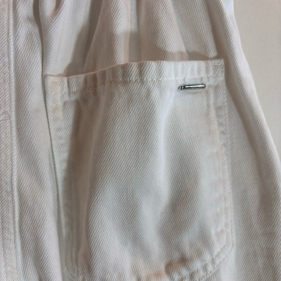 ZARA Sz 4 Paperbag Waist Baggy Leg Denim No Fabric Tag High Rise Jeans Pants - Picture 9 of 12